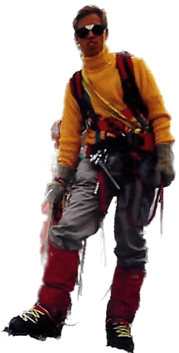 Matthias Bernshausen in Bergausrüstung am Allalinhorn