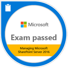 Abzeichen Exam 339 Managing Microsoft SharePoint Server 2016