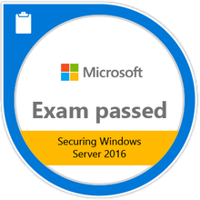 Abzeichen Exam 744 Securing Windows Server 2016